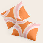 Calida - Retro Geometric Circle Pattern in Orange and Pink Pillow Sham Gallery Image 3