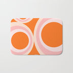 Calida - Retro Geometric Circle Pattern in Orange and Pink Bath Mat Gallery Image 1