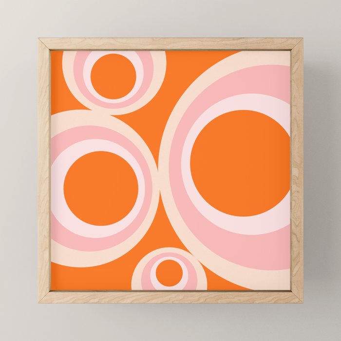 Calida - Retro Geometric Circle Pattern in Orange and Pink Mini Art Print Gallery Image 1