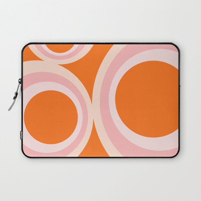 Calida - Retro Geometric Circle Pattern in Orange and Pink Laptop Sleeve Gallery Image 1