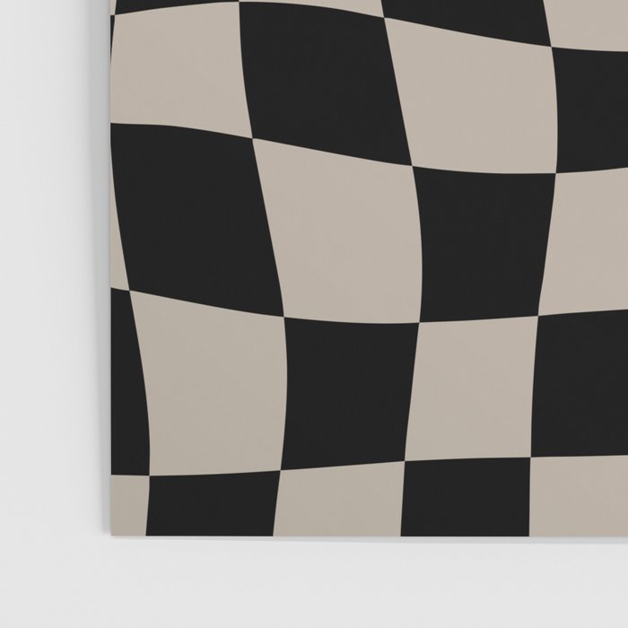 Warped Checkered Pattern (black/tan) Poster Gallery Image 3