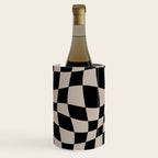 Warped Checkered Pattern (black/tan) Wine Chiller Gallery Image 1