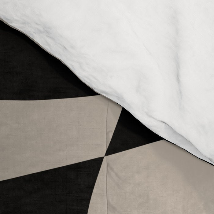 Warped Checkered Pattern (black/tan) Comforter Gallery Image 4