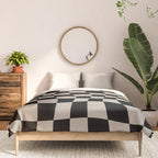 Warped Checkered Pattern (black/tan) Comforter Gallery Image 3