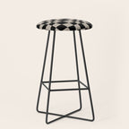 Warped Checkered Pattern (black/tan) Stool Gallery Image 1