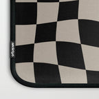Warped Checkered Pattern (black/tan) Laptop Sleeve Gallery Image 3