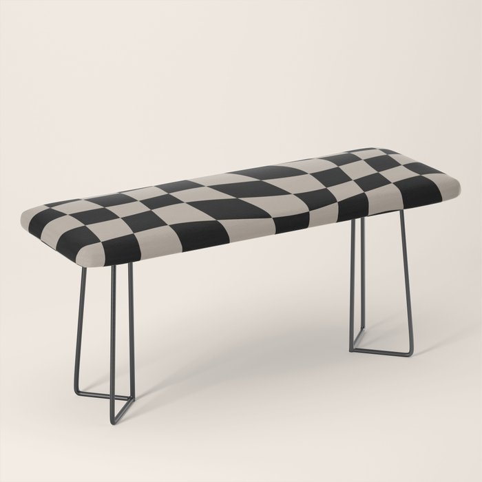 Warped Checkered Pattern (black/tan) Bench Gallery Image 1