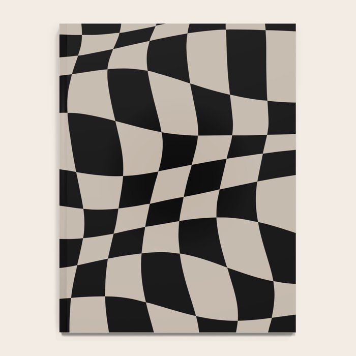 Warped Checkered Pattern (black/tan) Notebook Gallery Image 4