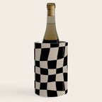 Warped Checkered Pattern (black/tan) Wine Chiller Gallery Image 2