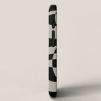 Warped Checkered Pattern (black/tan) iPhone Case Gallery Image 2
