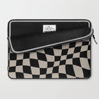 Warped Checkered Pattern (black/tan) Laptop Sleeve Gallery Image 2