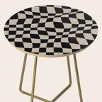 Warped Checkered Pattern (black/tan) Side Table Gallery Image 2