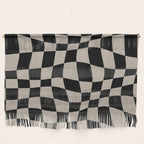 Warped Checkered Pattern (black/tan) Wall Hanging Gallery Image 1