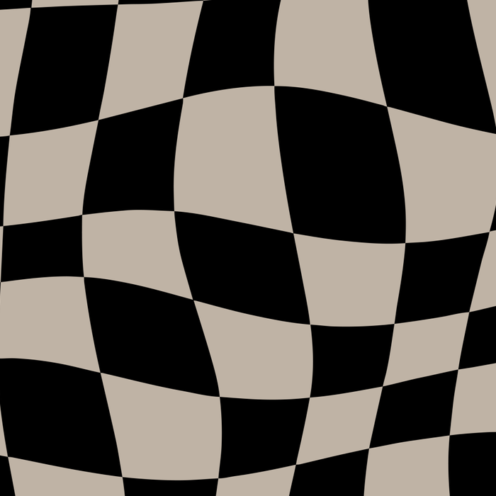 Warped Checkered Pattern (black/tan) Coffee Mug Gallery Image 2