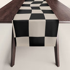 Warped Checkered Pattern (black/tan) Table Runner Gallery Image 1