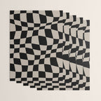 Warped Checkered Pattern (black/tan) Wrapping Paper Gallery Image 3