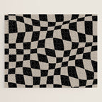 Warped Checkered Pattern (black/tan) Jigsaw Puzzle Gallery Image 1