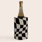 Warped Checkered Pattern (black/tan) Wine Chiller Gallery Image 3