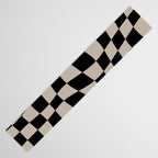 Warped Checkered Pattern (black/tan) Table Runner Gallery Image 3