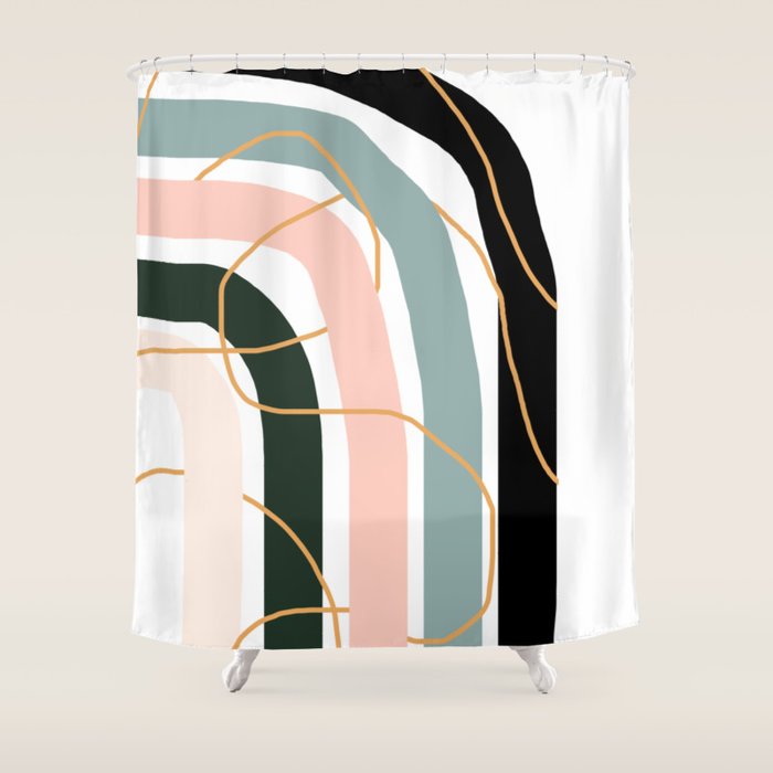 Unsettled Rainbow Shower Curtain Gallery Image 1