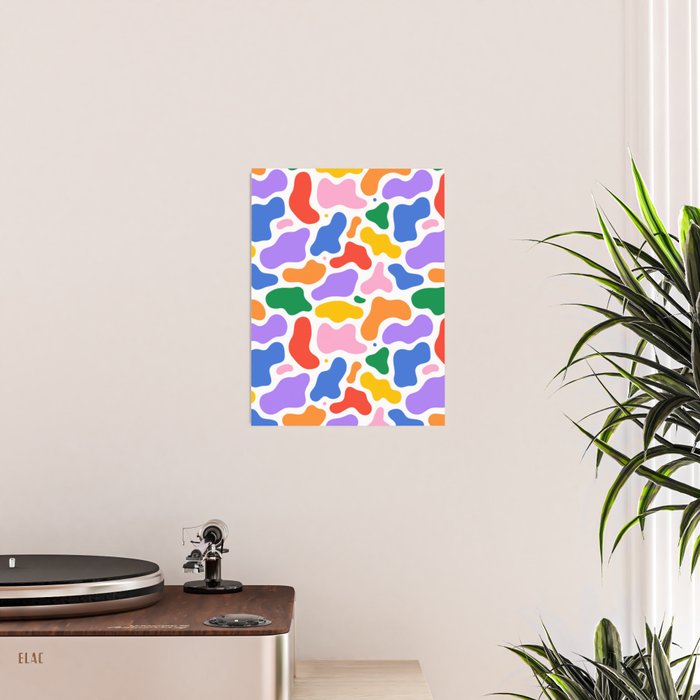 Colorful abstract organic shape art pattern Poster Gallery Image 2
