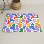 Colorful abstract organic shape art pattern Rug Gallery Image 1