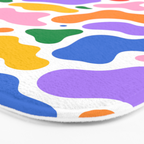 Colorful abstract organic shape art pattern Bath Mat Gallery Image 3