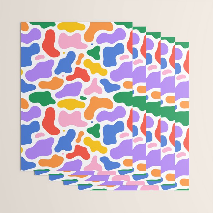 Colorful abstract organic shape art pattern Wrapping Paper Gallery Image 3