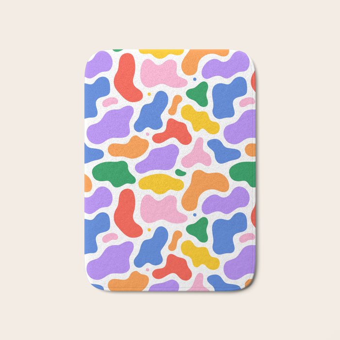Colorful abstract organic shape art pattern Bath Mat Gallery Image 1