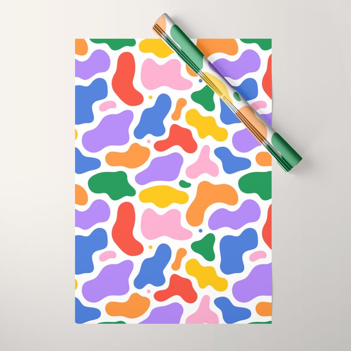 Colorful abstract organic shape art pattern Wrapping Paper Gallery Image 1
