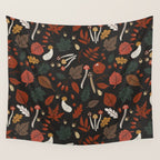 Dark autumnal mushrooms II Wall Tapestry Gallery Image 4