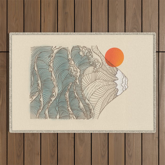 Mount Fuji the great wave  Outdoor Rug Gallery Image 1