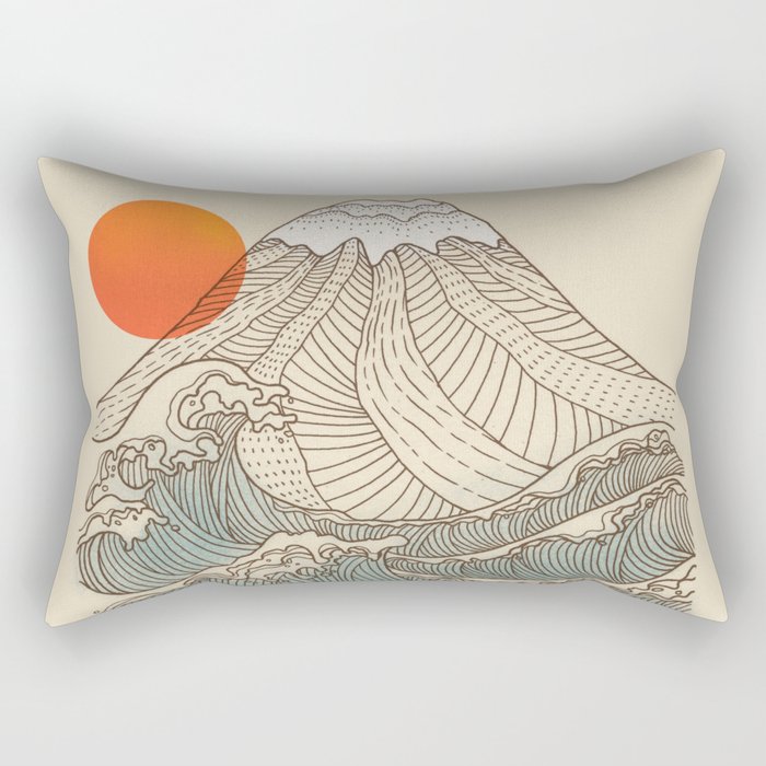 Mount Fuji the great wave  Rectangular Pillow Gallery Image 2