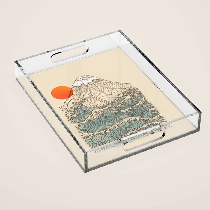 Mount Fuji the great wave  Acrylic Tray Gallery Image 1