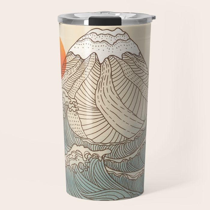 Mount Fuji the great wave  Travel Mug Gallery Image 1