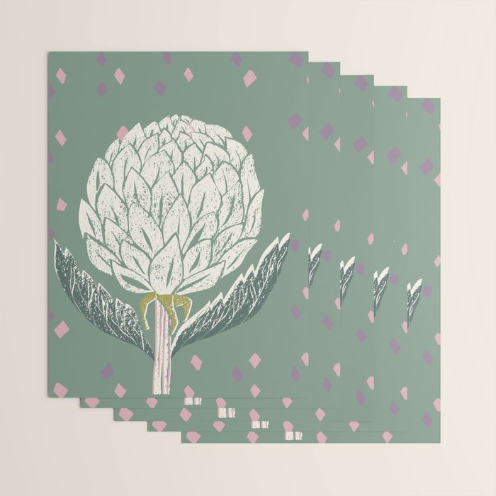 Artichoke sage green Wrapping Paper Gallery Image 3