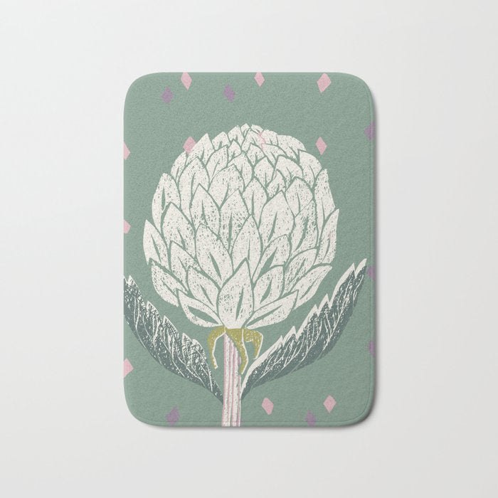 Artichoke sage green Bath Mat Gallery Image 1