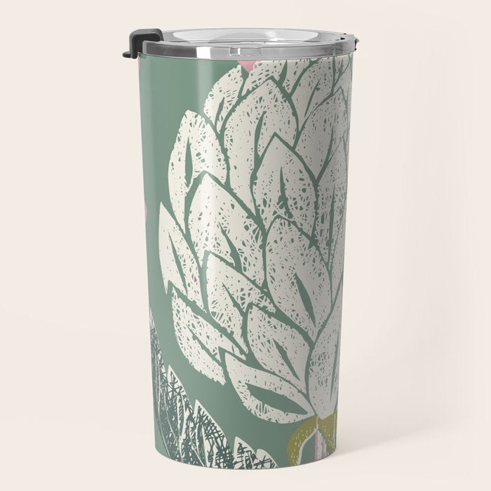 Artichoke sage green Travel Mug Gallery Image 3
