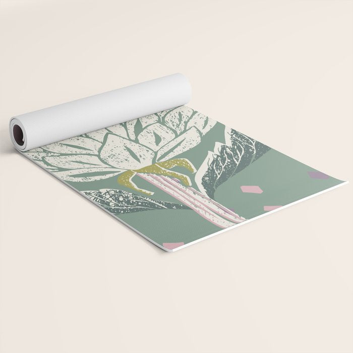 Artichoke sage green Yoga Mat Gallery Image 2
