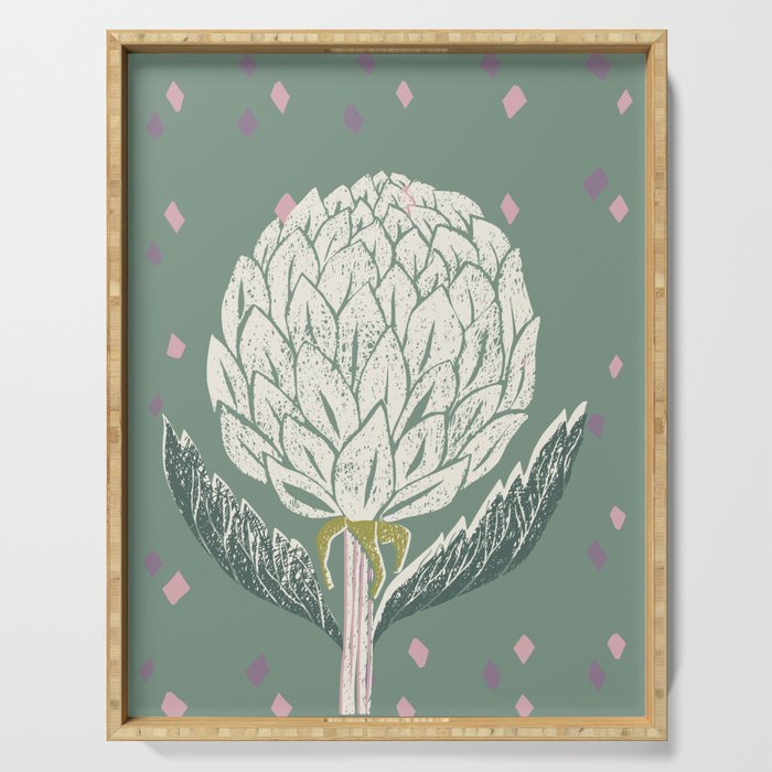 Artichoke sage green Serving Tray Gallery Image 1