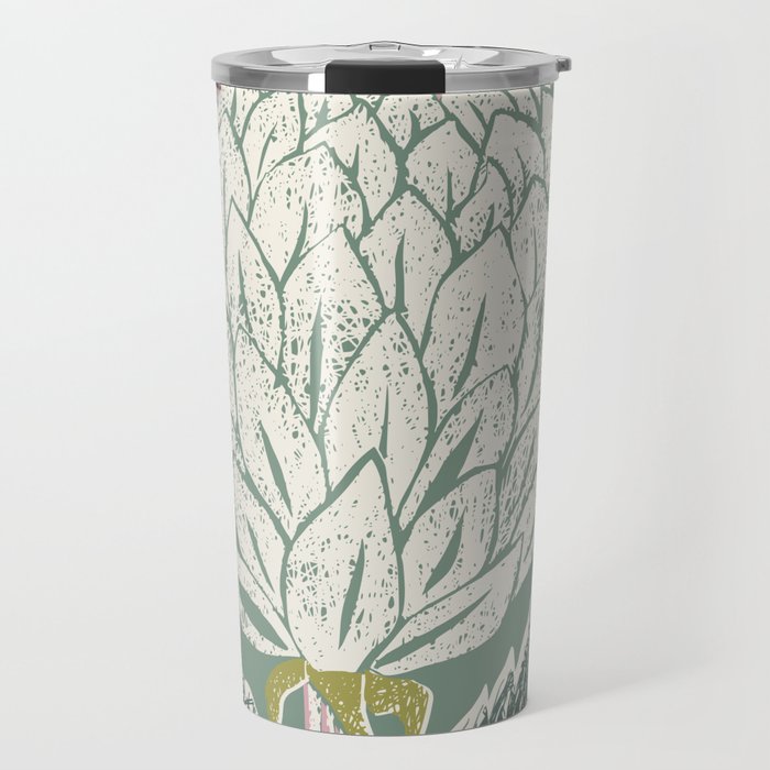 Artichoke sage green Travel Mug Gallery Image 1