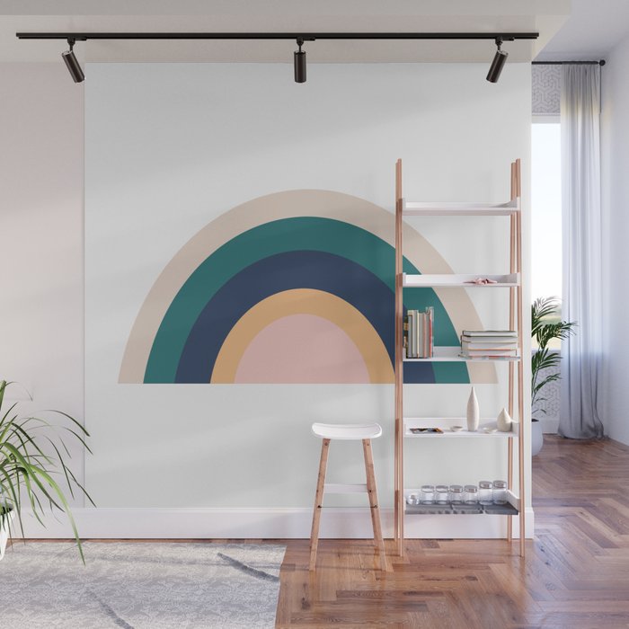 Triple Rainbow in Green Wall Mural Gallery Image 1