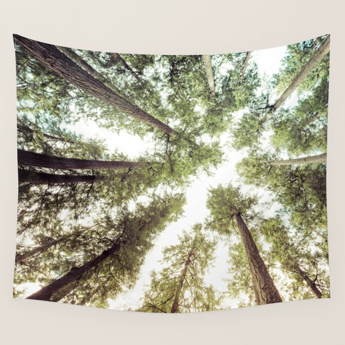 Green Forest Sky Trees Wall Tapestry Gallery Image 1