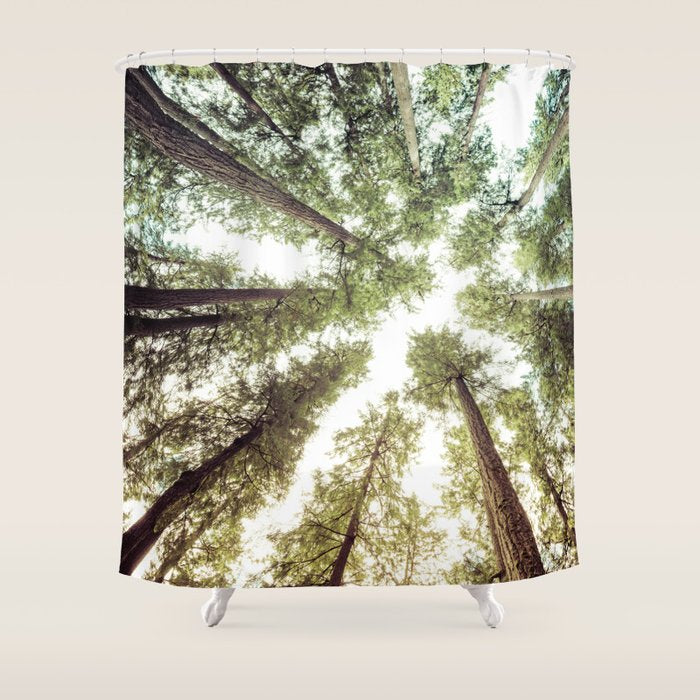 Green Forest Sky Trees Shower Curtain Gallery Image 1