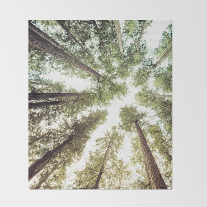 Green Forest Sky Trees Throw Blanket Gallery Image 2