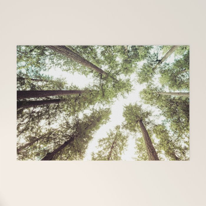 Green Forest Sky Trees Welcome Mat Gallery Image 1