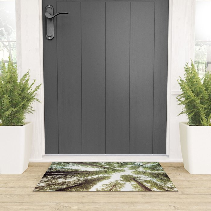 Green Forest Sky Trees Welcome Mat Gallery Image 3