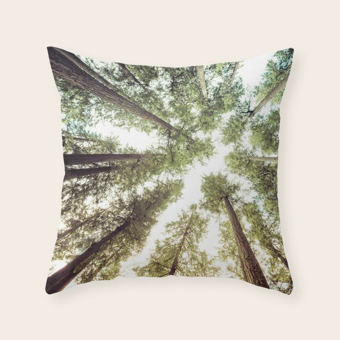 Green Forest Sky Trees Throw Pillow Gallery Image 6