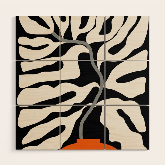 abstract fern in the pot  Wood Wall Art Gallery Image 1