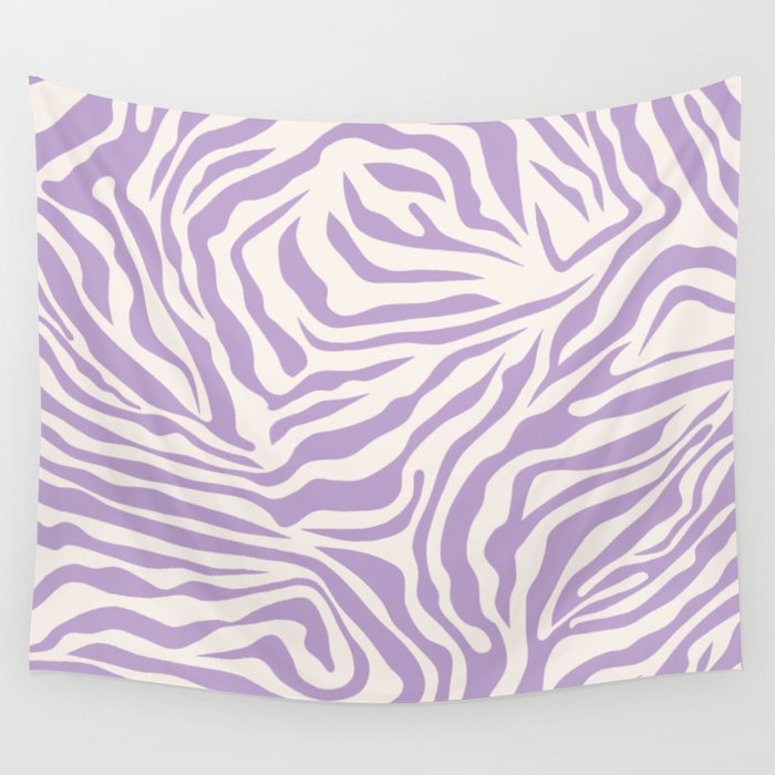 Zebra Print Purple Lilac Lavender Zebra Stripes Wild Animal Print Zebra Pattern Preppy Modern Decor Wall Tapestry Gallery Image 4
